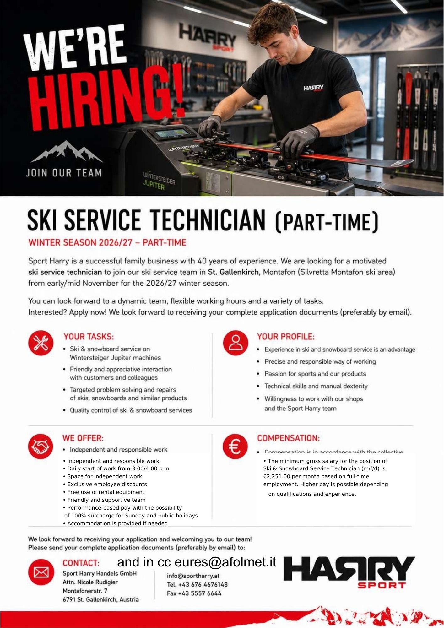 SH- ski service technician